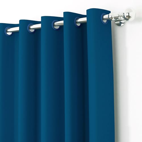 Image of Story@Home 100% True Blackout Window Curtains 5 Feet Long Set of 1 | Solid Design |Room Darkening Curtain | Thermal Insulated Curtains for Living Room, Bedroom | (116 X 152 Cm, Denim Blue)