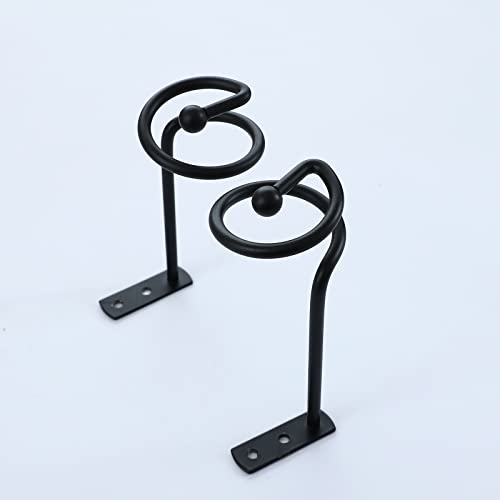 Curtain Holdbacks Window Drape Holder Hook Tiebacks for Window Sheer and Blackout Panels Decorative Draperies Metal Set of 4 Black