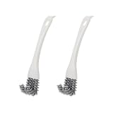 2 Pack Grill Cleaning Brush for BBQ Grill Grates, Kitchen Gap Cleaning Brush with Scraper, Detail Cleaning Tool for Stove Top, Sink, Oven Rack, Drain and Hard-to-Reach Areas