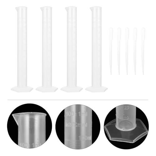 Cilindro graduado de 100ml de plastico para transferir liquidos sin derrames 7