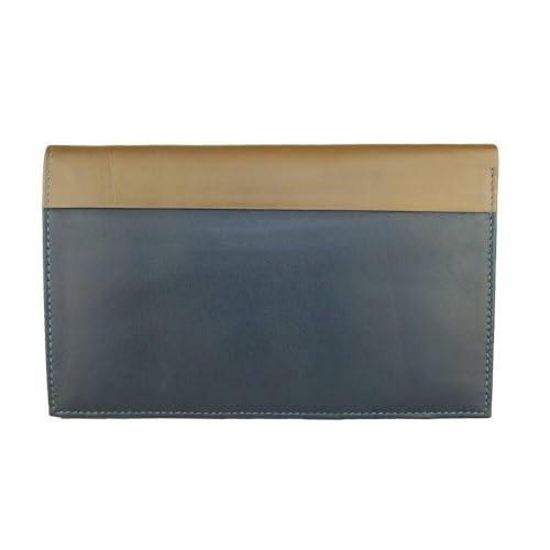 Portefeuille en cuir bleu Cavalli Class avec rangements optimisés