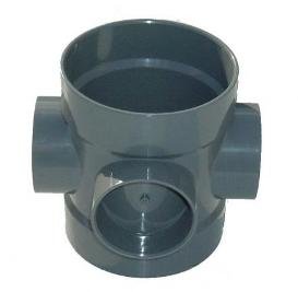 Tuyau triple boss gris 110 mm évacuation PVC collecteur assainissement BS425G