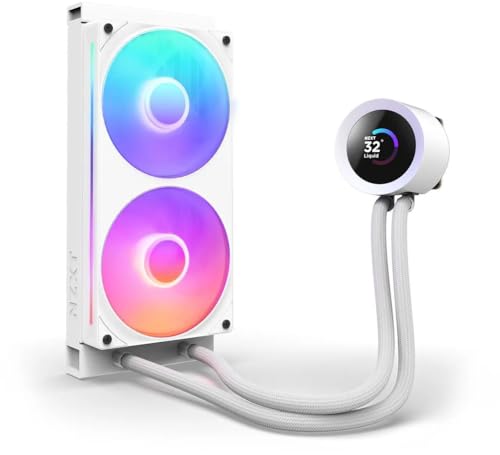 Image of NZXT Kraken Plus 240 RGB - AIO CPU Liquid Cooler - 240mm Radiator - F240 RGB Core Single Frame Fan - Customizable 1.54 inch Square LCD - AMD AM5, AM4 - Intel LGA 1851 /1700, 1200 /115X - White