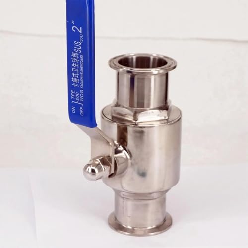Válvula de bola de acero inoxidable 304 con férula de triple abrazadera de 51 mm 2