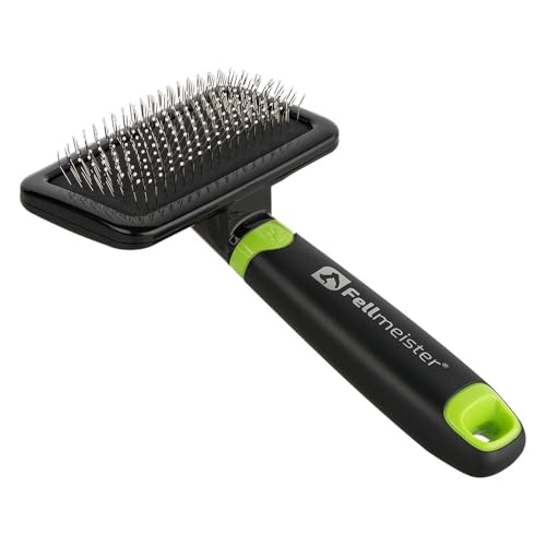 Fellmeister Cepillo para perros y gatos para pelo largo corto, cepillo para perros y gatos, elimina hasta el 95% de la capa interna muerta y el pelo suelto, adecuado para pelo medio y largo (M)