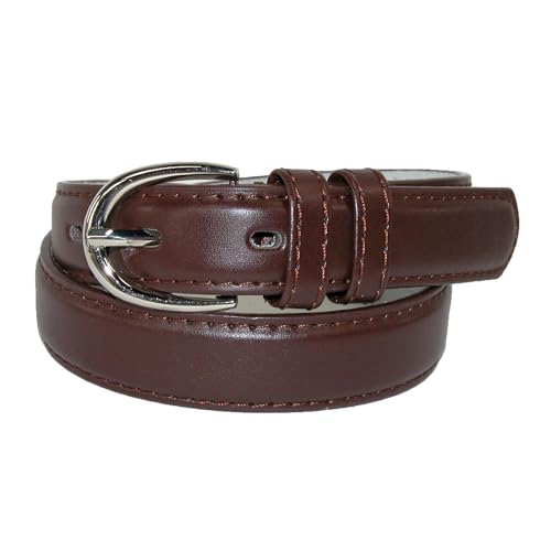 CTM Kid's Leather 1 inch Basic Dress Belt (Pack of 2)2