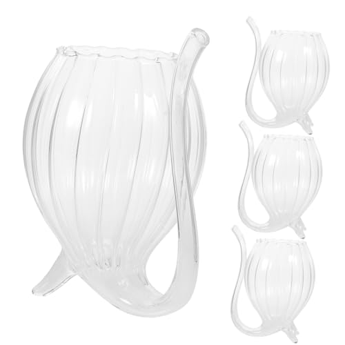 Amosfun 4piezas Copa De Vino Vaso De Vidrio Copas De Vino Oporto Decoración Para Mesa