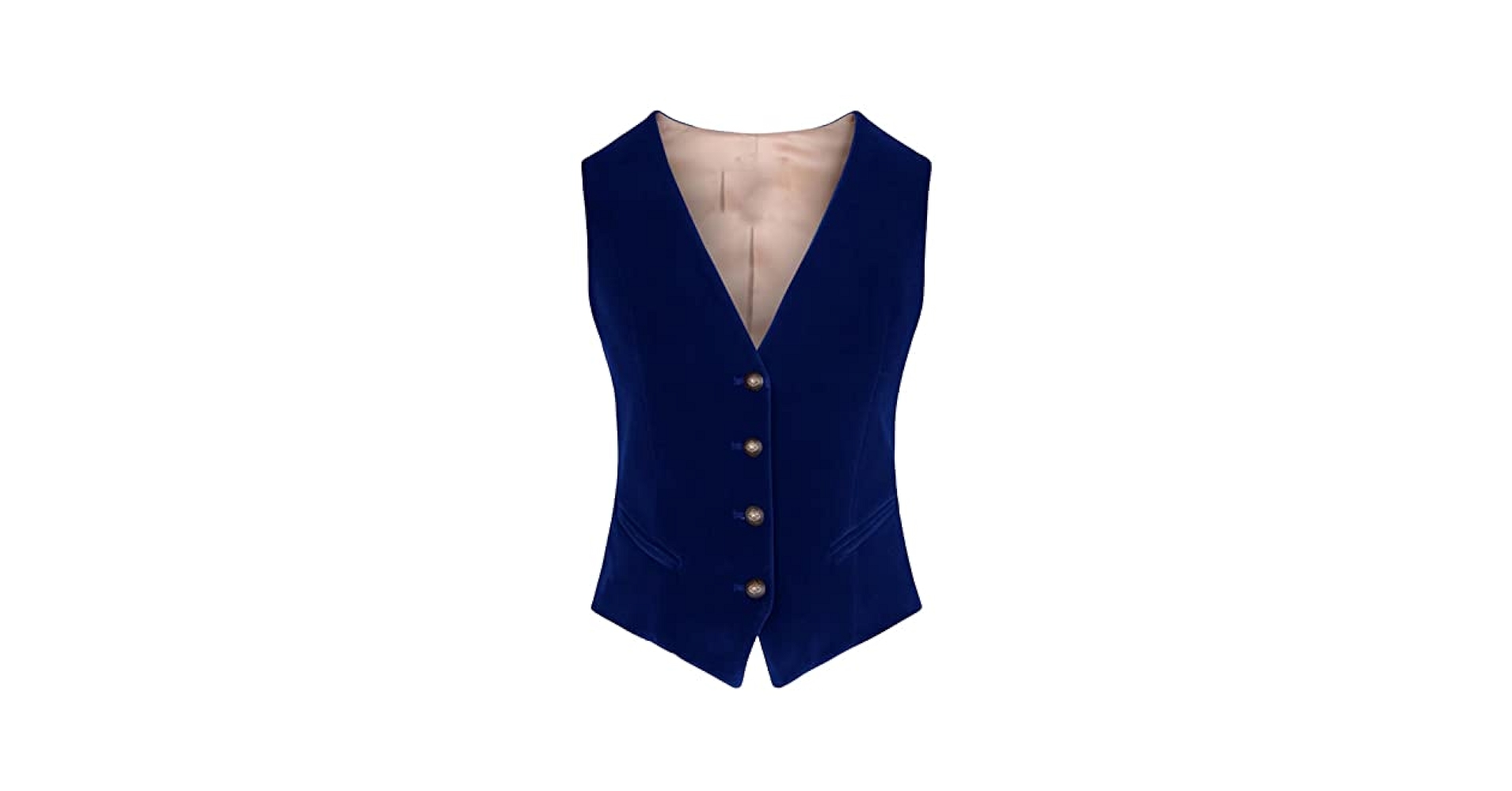 トップス CUT OFF VELVET VEST Double Breasted Sleeveless Vest with Metallic Studded Spread