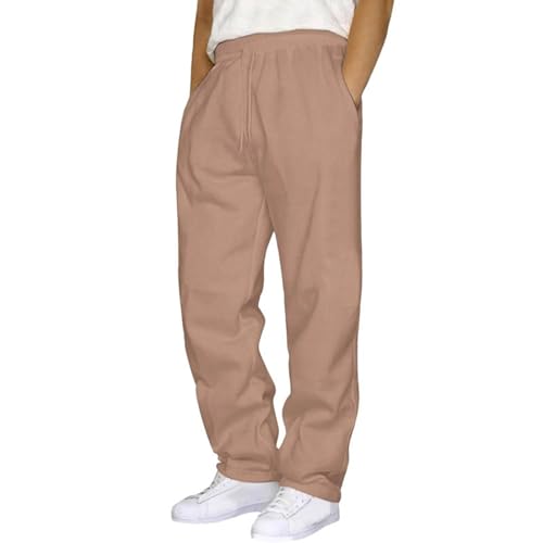 Pantalones de mezclilla holgados para hombre, de pierna ancha, ajuste holgado, con cordón en la cintura, pantalones de mezclilla relajados de pierna recta para uso casual, costuras duraderas, tela