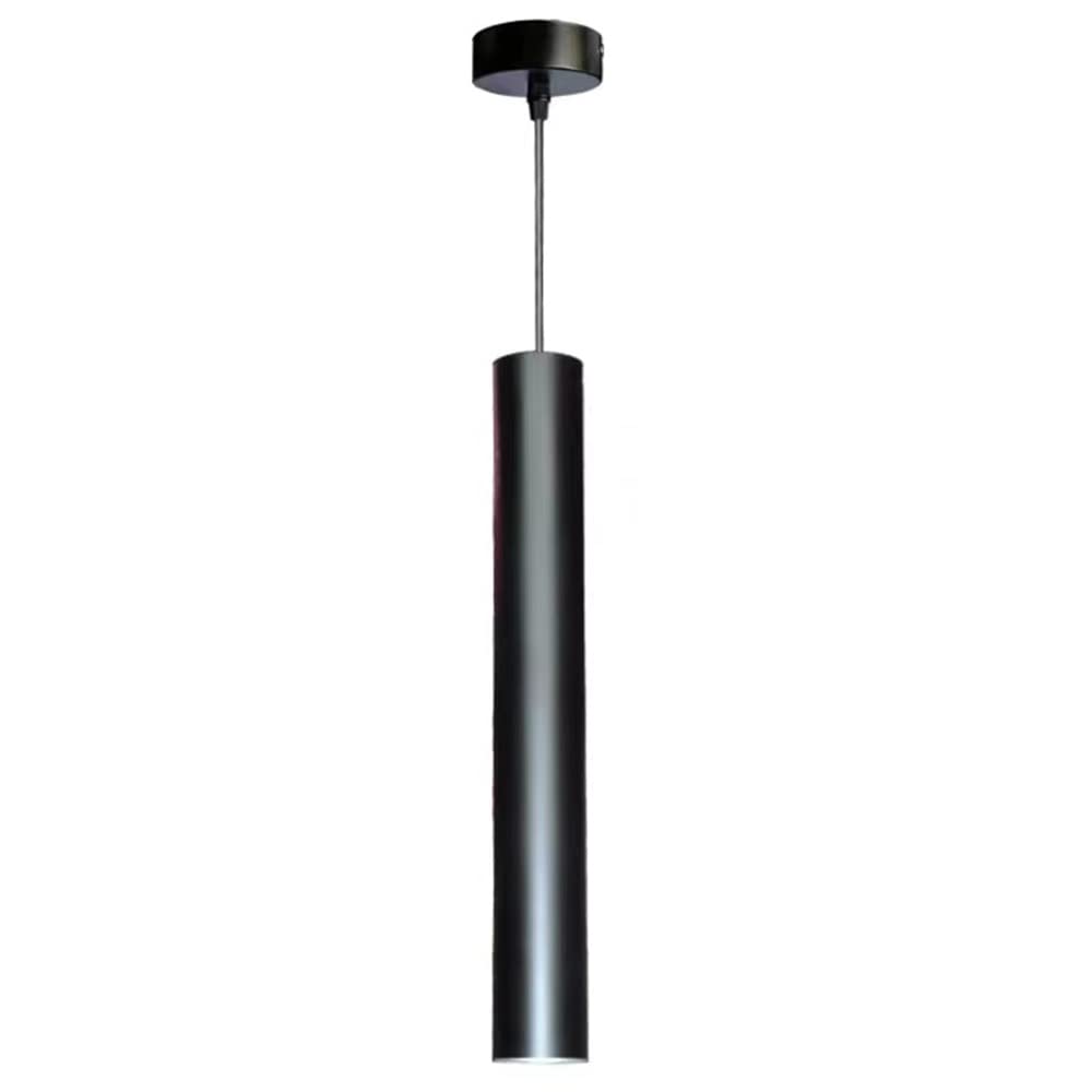 Lámpara de techo LED moderna y foco colgante de tubo largo negro para comedor