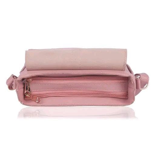 Image of Women's Faux Leather Crossbody Sling Bag, Pink, Tassel Design, Adjustable Shoulder Strap, Fashion Purse