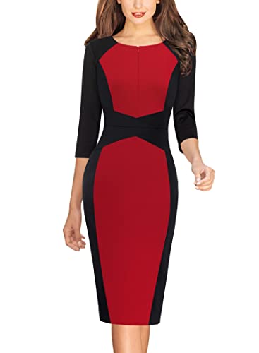 Image of VFSHOW Womens Slim Zipper Up Work Business Office Party Bodycon Pencil Sheath Dress