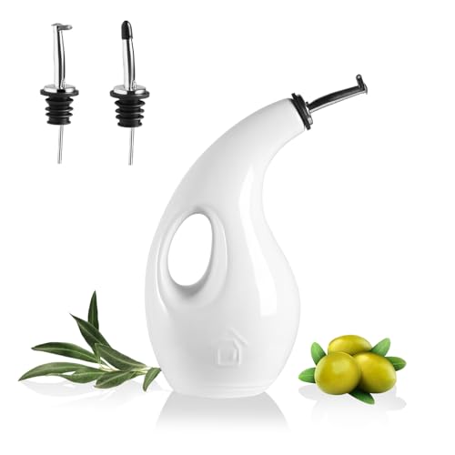 Sweejar Home Flacon distributeur d'huile d'olive en céramique, opaque, protège l'huile EVOO pour réduire l'oxydation, convient pour le stockage du vinaigre, des sirops de café, des liquides, 710 ml