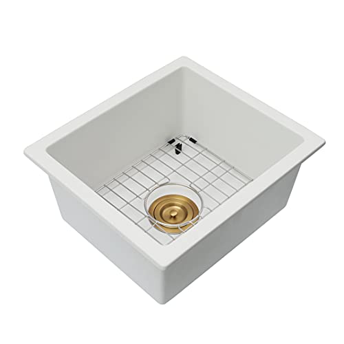 Lonsince Bar Sink,Undermount Bar Sink 16 X 18 Inch,Small Rv Sink,Small Bar Sink,White Bar Sink,Granite Undermount Sink,Quartz Classic Kitchen Sink White #TOP1