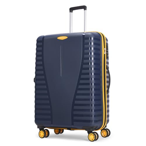Aristocrat Large Airpro Plus Check-in 76 Cm() 8 Wheels Spinner Trolley Bags for Travel Hard Case Luggage, Lightweight Bag with TSA Lock & Anti-Theft Zipper(Blue)