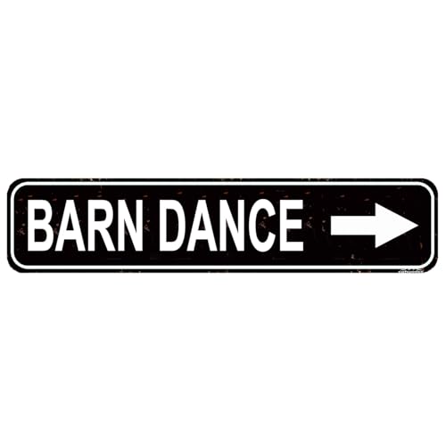 Vintage Barn Dance Metal Sign - Rustic 16x4 Inch Welcome Sign for Country Weddings, Parties & Farmhouse Decor