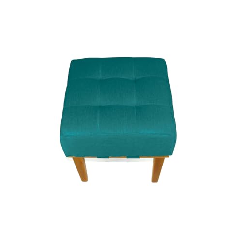 Puff Quadrado para Sala de Linho - Verde