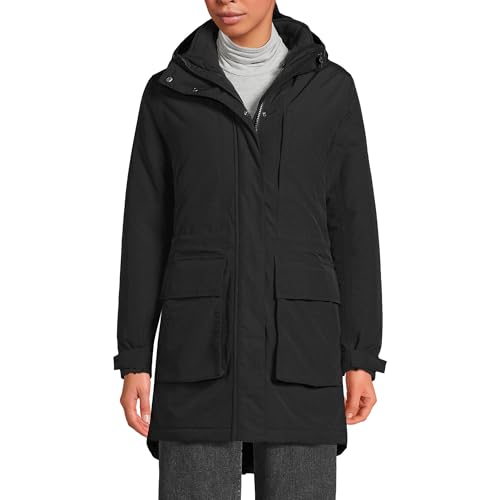 Lands' End Women's Squall Waterproof Insulated 3 in 1 Winter Parka Large Black