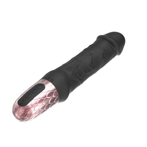 Vibradores Clásicos Silencioso y Fuerte Vibrador de Silicona Punto G para Su Clítoris 10 Modos de Vibración Consolador Plug Anal Vibrador Anal Estimulador de Próstata Juguete Sexual Erótico-Negro