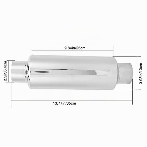 Silenciador Escape Coche Universal para Motocicleta de 2,5 Pulgadas de Acero Inoxidable Recto con Silenciador de Algodón para Automóvil para Mejorar el Sonido