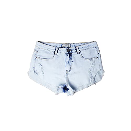 Short en jean taille haute blanc aux finitions effilochées couture
