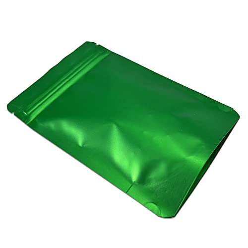 PABCK 50 Pieces 5.5x7.87 inch(Inside Size 4.7x5.1 inch) Stand-Up Resealable Heat Seal Bags 3.55mil Thick Green Foil Sealed Bags for Zip Packaging Lock Food Storage Pouch by PABCK - Image 2