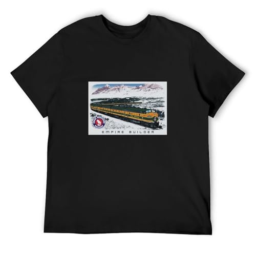Photo de AO DA XIONG Men's Great Northern Empire Builder Railroad T-Shirt Black S