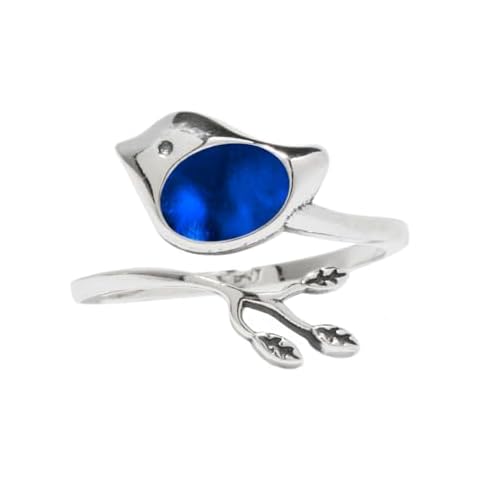 Bottled Up Designs Handmade Little Bird Ring, Recycled Antique Bottles, Sterling Silver, Eco Friendly, Made in USA, Birthday Gifts, Mothers Day, Women, Anniversary (Cobalt Skin Cream Jar) Cover