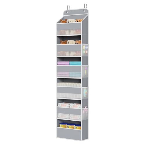 Image of Univivi Door Hanging Organizer Nursery Closet Cabinet Baby Storage with 6 Large Compartments and 8 Side Pockets for Cosmetics, Toys and Sundries