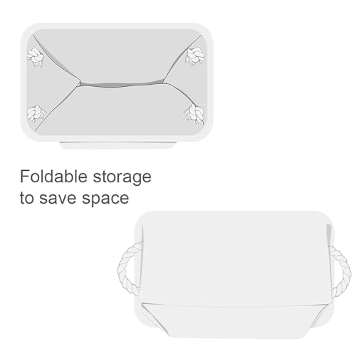 TheWarmHome Storage Basket for Gifts Empty - 11.8x7.8x5.2 inch 1 Pack Fabric Storage Cubes, Nursery Organizers and Storage for Closet Cloth Toy Book (White) by TheWarmHome - Image 7