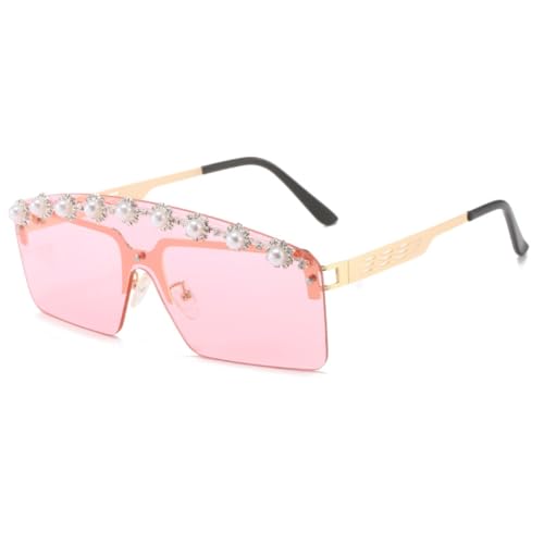 Lunettes de soleil sans monture tendances UV400 pour femme vintage