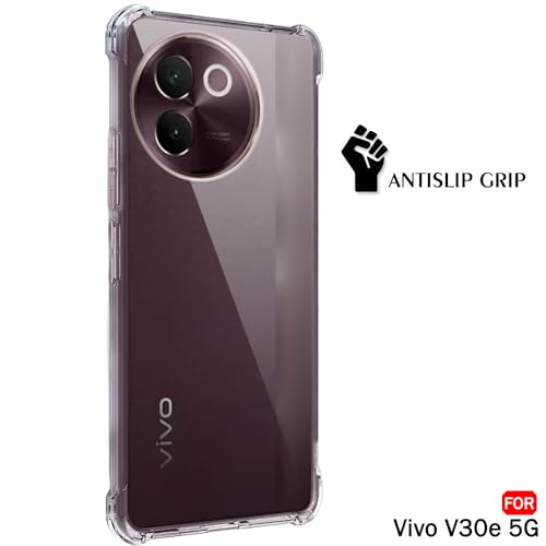 Image of TheGiftKart Crystal Clear Back Cover Case for Vivo V30e 5G | Shockproof Soft TPU Case | Cushioned Edges for Ultimate Protection Back Cover Case for Vivo V30e 5G (TPU, Transparent)