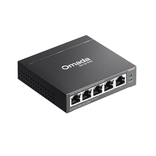 Image of TP-Link Omada 5 Port Gigabit Easy Managed, PoE Switch, 65W Budget, PoE+ Compliant, Up to 250m PoE Distance, Auto Recovery, VLAN, Auto Loop Prevention, Fanless, Managed by Omada(ES205GP)