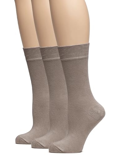 Image of Hugh Ugoli Women's Thin Soft Rayon Derived from Bamboo Crew Socks for Dress, Trouser, Seamless Toe & Non-Binding, 5-8 /9-11