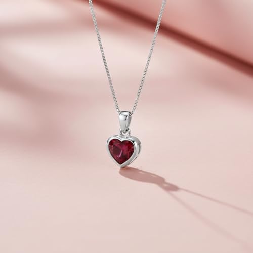 Image of Parnika 925 Sterling Silver Heart Solitaire Zircon Pendant for Women and Girls | Gift for Women n Girls | With Certificate of Authenticity | Pendant Only | Locket|