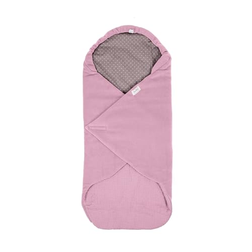 Image of SWADDYL Baby Car Seat Cover - Car Seat Blankets for Babies Winter - Stroller Footmuff Bunting Bag I Newborn Baby Essentials Waffle Pink
