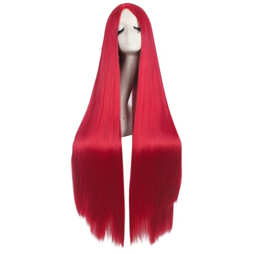 Image of MapofBeauty 40 Inch /100 cm Fashion Straight Long Costume Anime Cosplay Anime Wig (Bright Red)