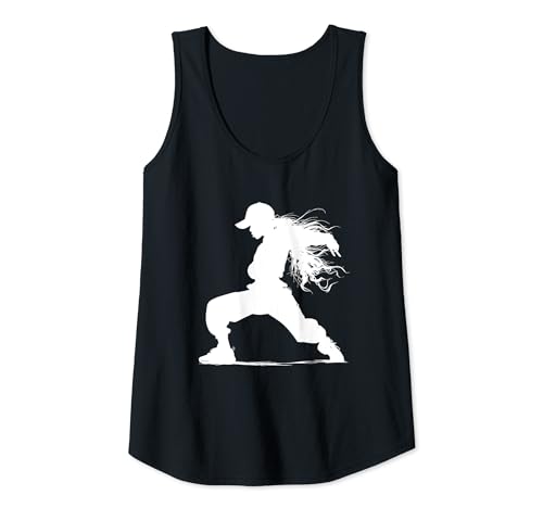 Mujer Mujer Breakdancer Dibujo B-Girls Bailando Camiseta sin Mangas