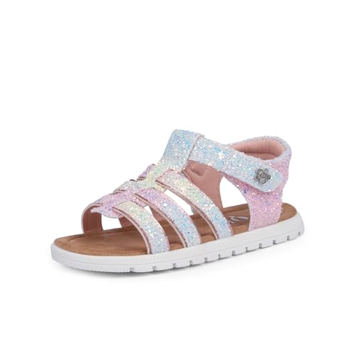 QIY Toddler Girl Sandals Little Kids Summer Dress Shoes Open Toe Flats Princess Sandals for School Beach Party