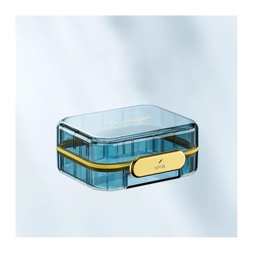 Caja de retenedor bloqueable e impermeable azul para aparatos dentales y dentaduras postizas 7