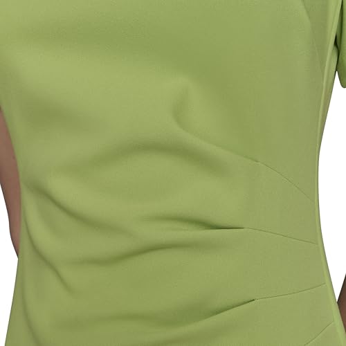 Image of KARL LAGERFELD Short Ruched Sleeve Jewel Neck Sheath Mini Dress