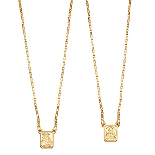 Escapulário Masculino Sagrado Coração De Jesus Cristo banhado a ouro 18k