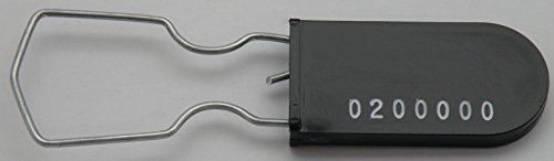 Image of Plastic Padlock Security Seal with Large Shackle Metal Wire (Black, 50 Pack)