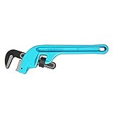 DURATECH 10-Inch Offset Pipe Wrench, Heavy Duty End Pipe Wrench, Cast Iron Handle, Adjustable...