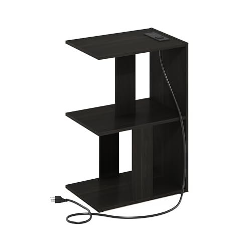 Mesa auxiliar Furinno Boyate espresso con USB y Tipo C para sofá y almacenamiento 8