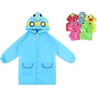 BaiChunDa Cute Animal Kids Raincoat for Boys and Girls, Waterproof Rainsuit with Hood and Sleeves