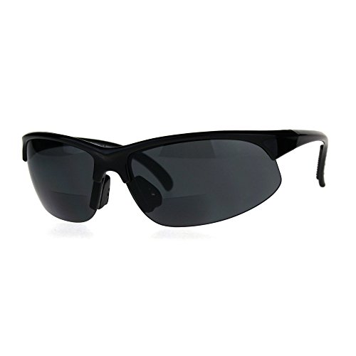 Mens Classic Half Rim Sport Warp Sunglasses with Bifocal Reading Lens2