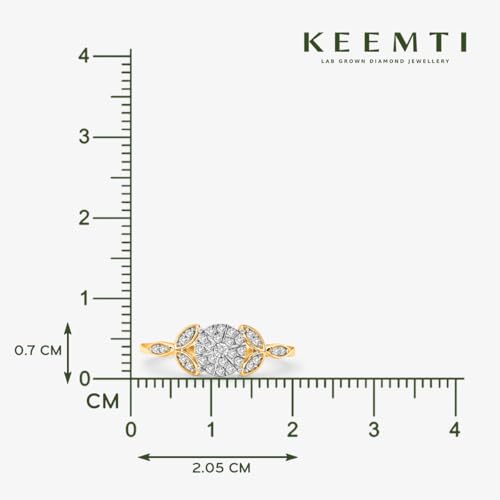 Image of KEEMTI Lab Grown Diamond Ring For Women 925 Sterling Silver Anti Tarnish
