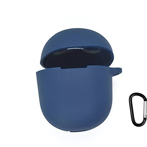 Protective Soft Silicone Case Cover with Hook Compatible with bAot Airdope 381/383 (Cover Only) (Blue)