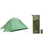 Naturehike Cloud up 2 Person Backpacking Tent and Ultralight Rectangular Sleeping Bag